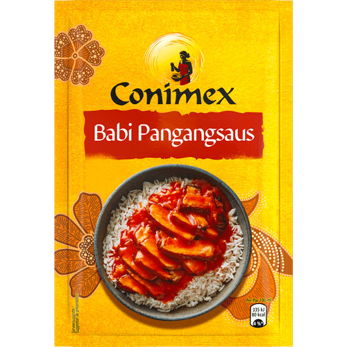 Foto van Conimex Kruidenmix babi pangangsaus op witte achtergrond