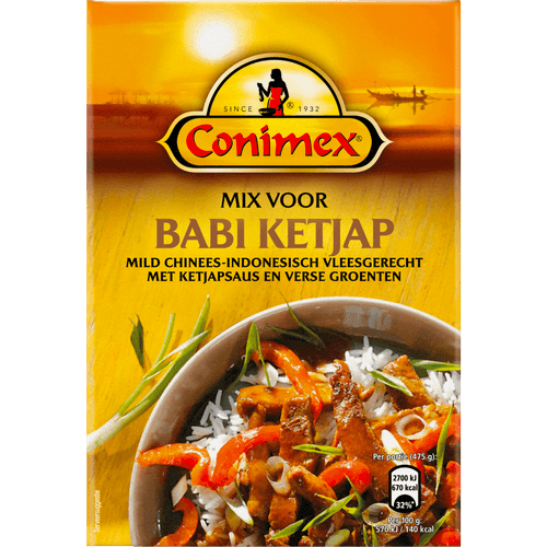 Foto van Conimex Mix voor babi ketjap op witte achtergrond