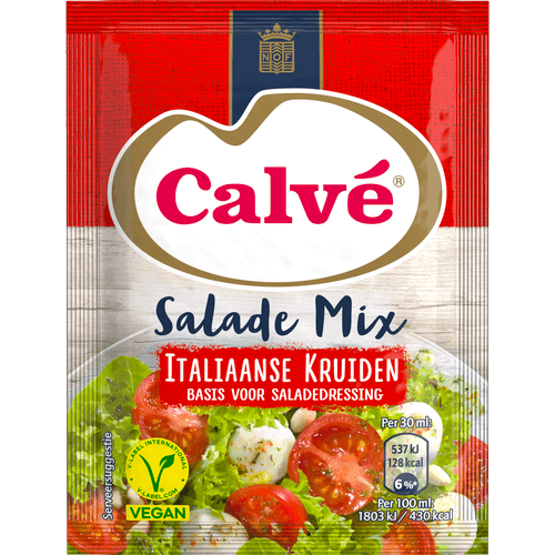 Foto van Calvé Salademix italiaanse kruiden 3 porties op witte achtergrond