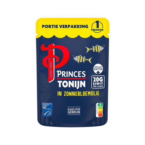 Foto van Princes Tonijn in zonnebloemolie op witte achtergrond