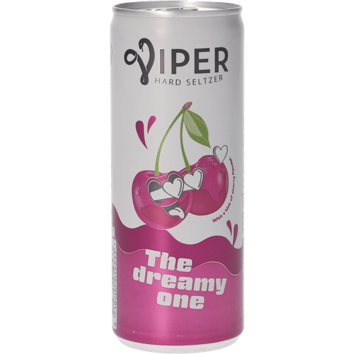 Foto van Viper Hard seltzer cherry op witte achtergrond