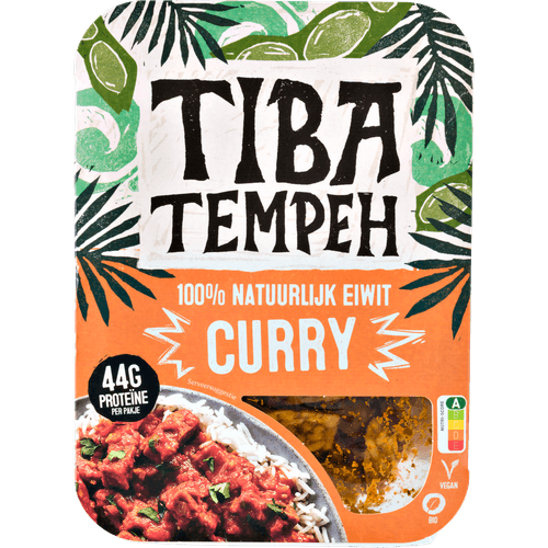 Foto van Tiba Tempeh Curry op witte achtergrond