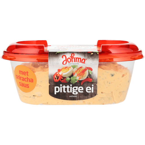 Foto van Johma Salade pittige ei op witte achtergrond