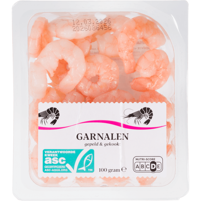 Garnalen gekookt en gepeld