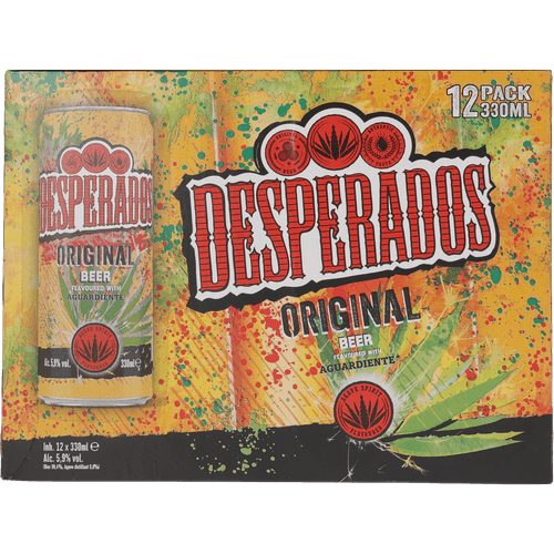 Foto van Desperados Bier regular 12st. op witte achtergrond
