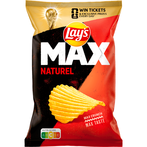 Foto van Lay's Ribbelchips Max original op witte achtergrond