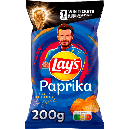 Foto van Lay's Chips paprika op witte achtergrond