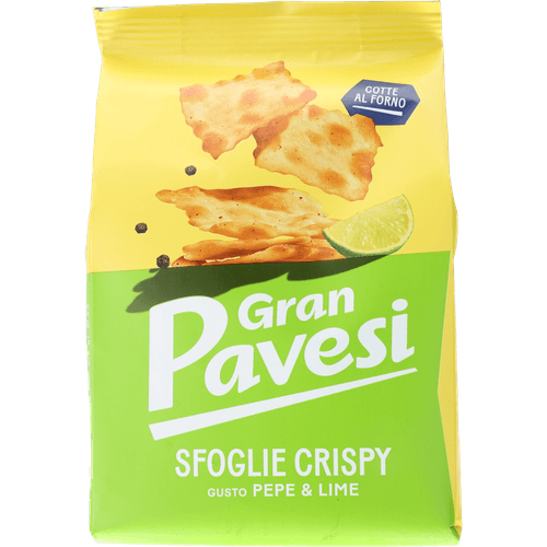 Foto van Gran Pavesi Crackers peper & limoen op witte achtergrond