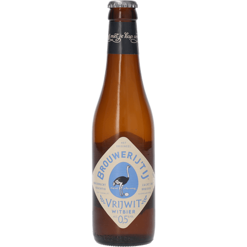 Foto van Brouwerij 't IJ Vrijwit 0.5% op witte achtergrond