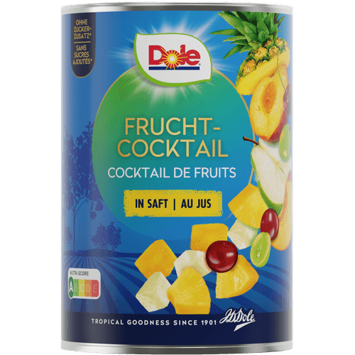 Foto van Dole Fruit cocktail op witte achtergrond