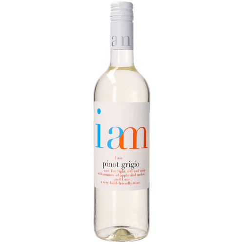Foto van I Am Pinot grigio op witte achtergrond