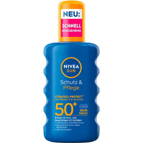 Foto van Nivea Sun spray spf 50 op witte achtergrond