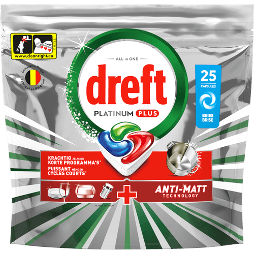 Foto van Dreft Vaatwastabletten platinum plus original op witte achtergrond