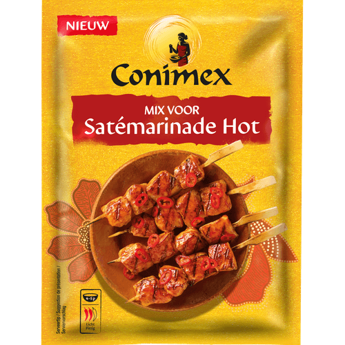 Foto van Conimex Satemarinade hot op witte achtergrond
