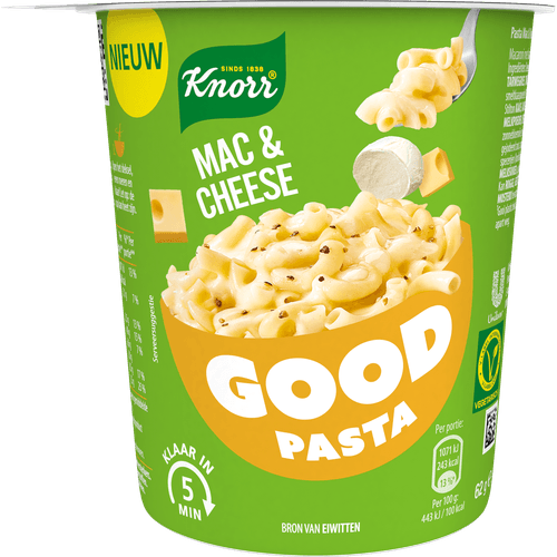 Foto van Knorr Good pasta mac & cheese op witte achtergrond