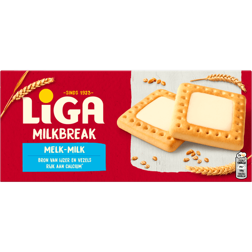 Foto van Liga Milkbreak melk 6 x 2 stuks op witte achtergrond
