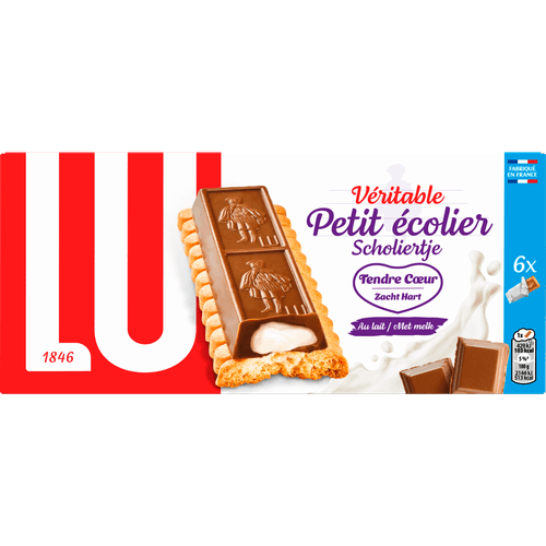 Foto van Lu Scholiertje reep met melk op witte achtergrond