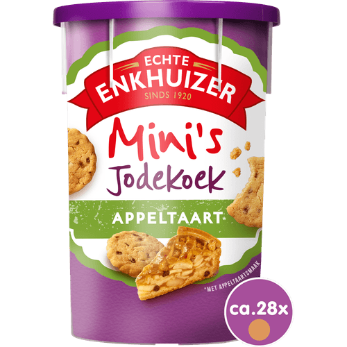Foto van Echte Enkhuizer Mini jodenkoek appeltaart op witte achtergrond