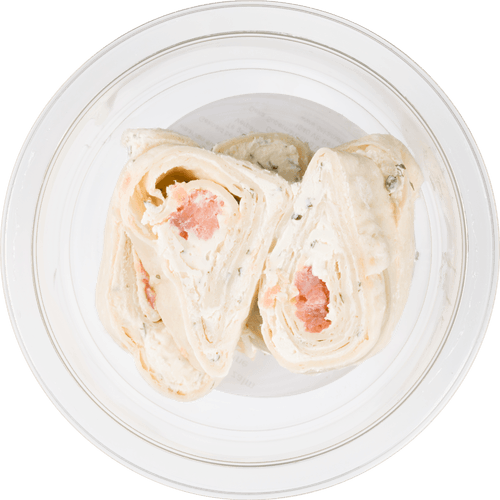 Foto van DekaVers Wraphapjes met zalm op witte achtergrond