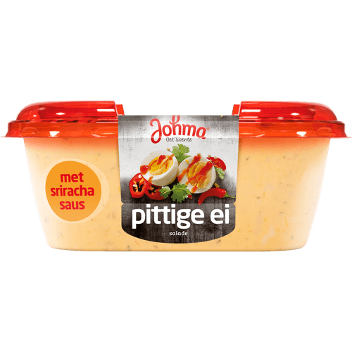 Foto van Johma Salade pittige ei op witte achtergrond