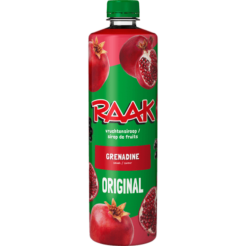 Foto van Raak Limonadesiroop grenadine op witte achtergrond