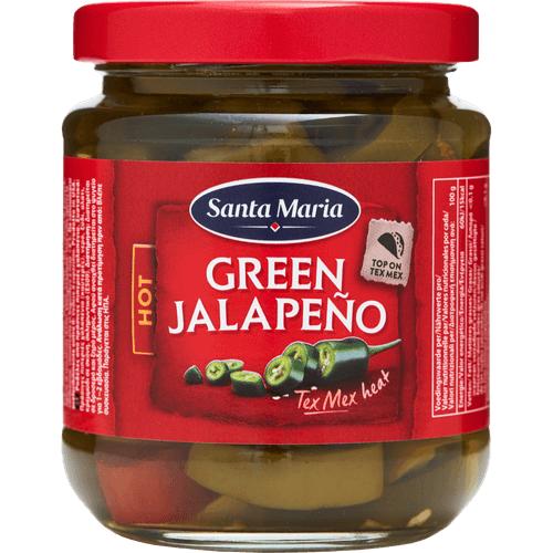 Foto van Santa Maria Jalapeno green op witte achtergrond