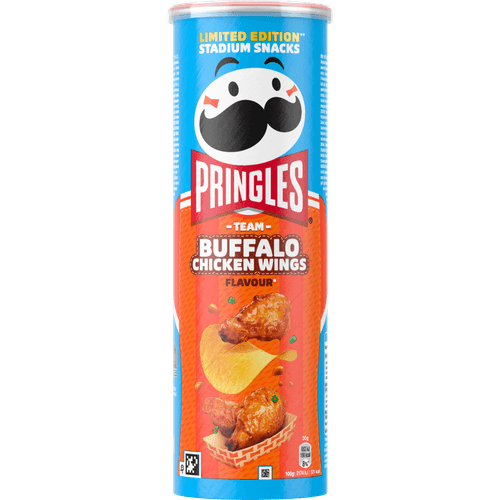 Foto van Pringles Chips buffalo chicken wings op witte achtergrond