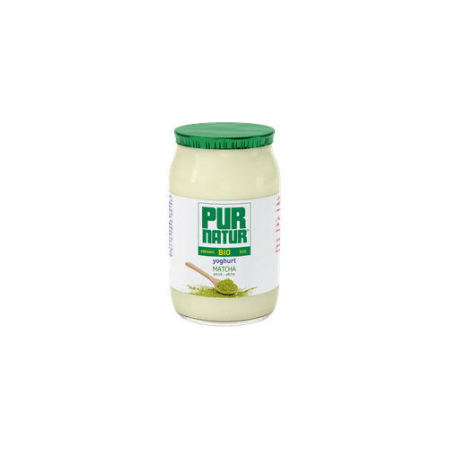 Foto van Pur Natur Roeryoghurt matcha perzik op witte achtergrond