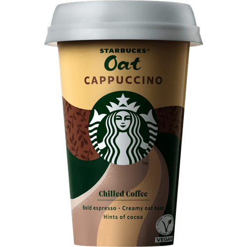 Foto van Starbucks Ijskoffie oat cappuccino op witte achtergrond