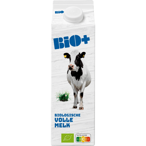 Foto van Bio+ Volle melk op witte achtergrond