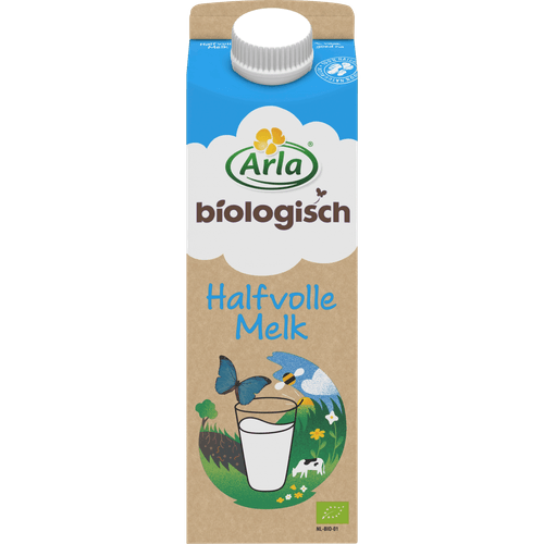 Foto van Arla Halfvolle melk op witte achtergrond