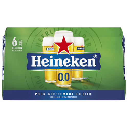 Foto van Heineken Pilsener alcoholvrij 6x33cl op witte achtergrond