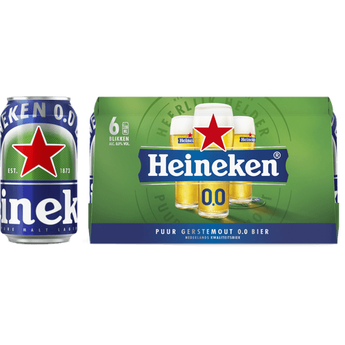 Foto van Heineken Pilsener alcoholvrij 6x33cl op witte achtergrond