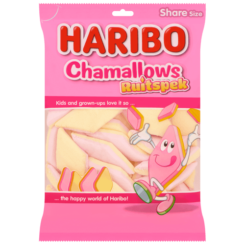 Foto van Haribo Chamallows ruitspek op witte achtergrond