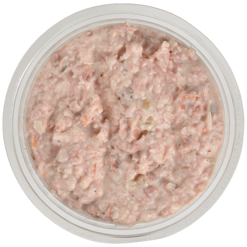 Foto van DekaMarkt Salade ham op witte achtergrond