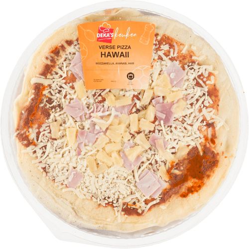 Foto van Pizza hawaii op witte achtergrond
