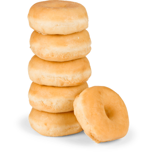 Foto van Vers Mini donut gesuikerd op witte achtergrond