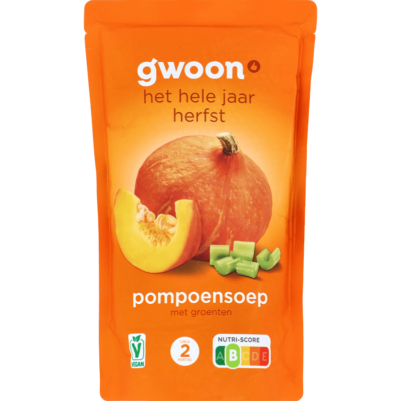 G'woon Soep in zak pompoen