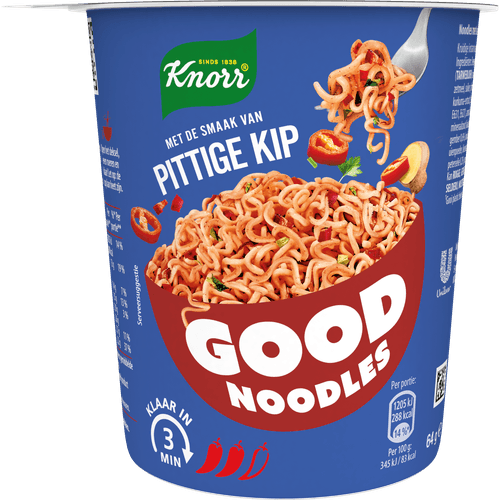 Foto van Knorr Good noodles cup pittige kip op witte achtergrond