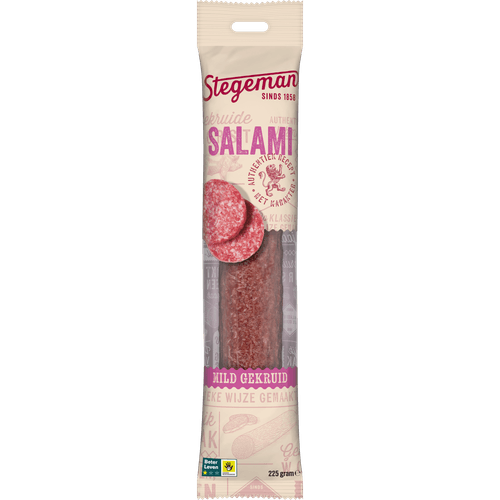 Foto van Stegeman Salami mild gekruid op witte achtergrond
