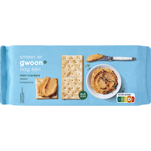 Foto van G'woon Mini crackers op witte achtergrond