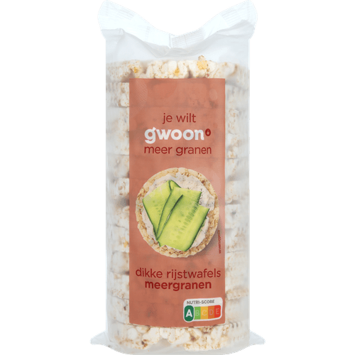 Foto van G'woon Dikke rijstwafels meergranen op witte achtergrond