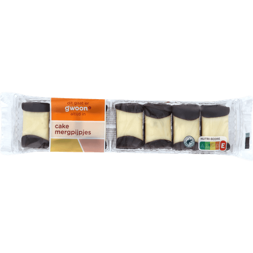 Foto van G'woon Cake mergpijpjes op witte achtergrond