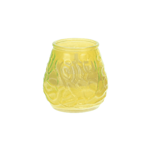 Foto van Citronella kaars in glas exclusief pot op witte achtergrond