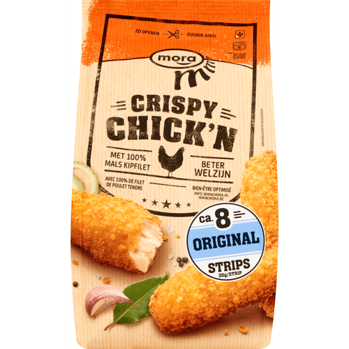 Foto van Mora Crispy chicken original op witte achtergrond