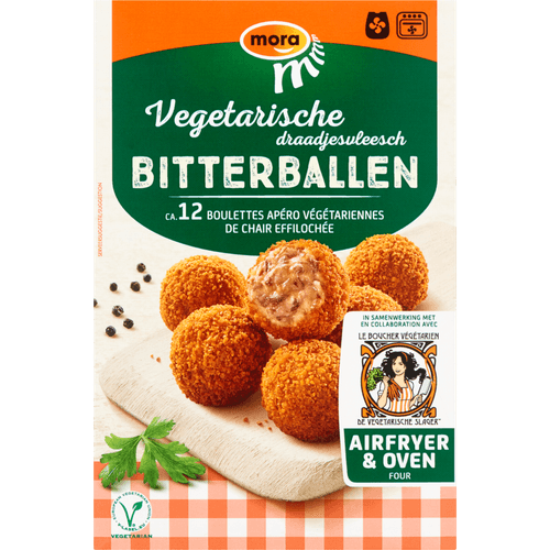 Foto van Mora Oven bitterballen vegetarisch op witte achtergrond