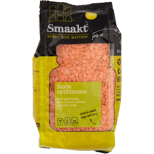 Foto van Smaakt Splitlinzen rood op witte achtergrond