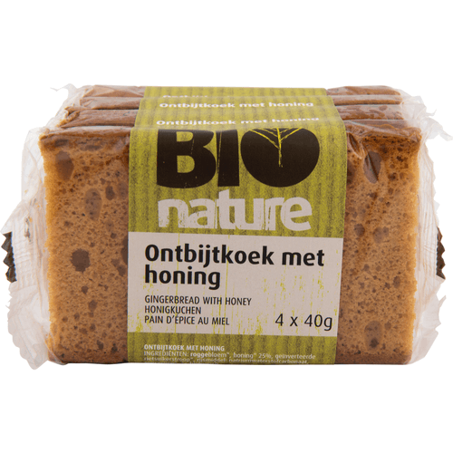 Foto van Bio Nature Ontbijtkoekrepen 4 x 2 stuks op witte achtergrond