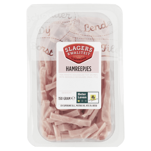 Foto van Slagerskwaliteit Hamreepjes op witte achtergrond