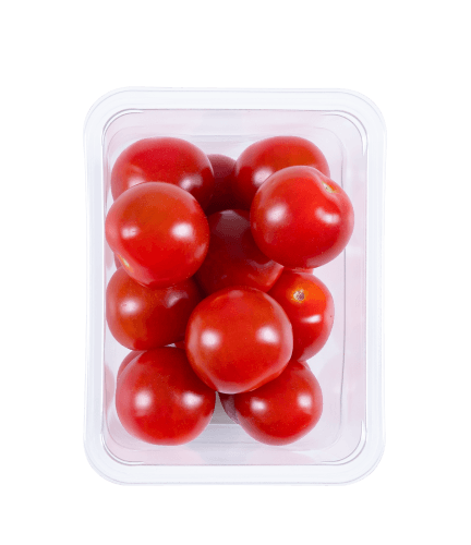 Foto van Cherry tomaten op witte achtergrond